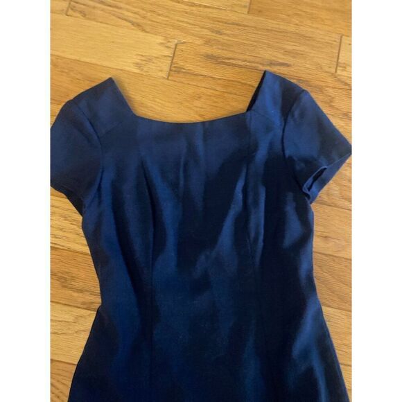 Theory women's Navy Blue A-Line knee length short sleeve lined Dress Size 2 - Picture 4 of 9